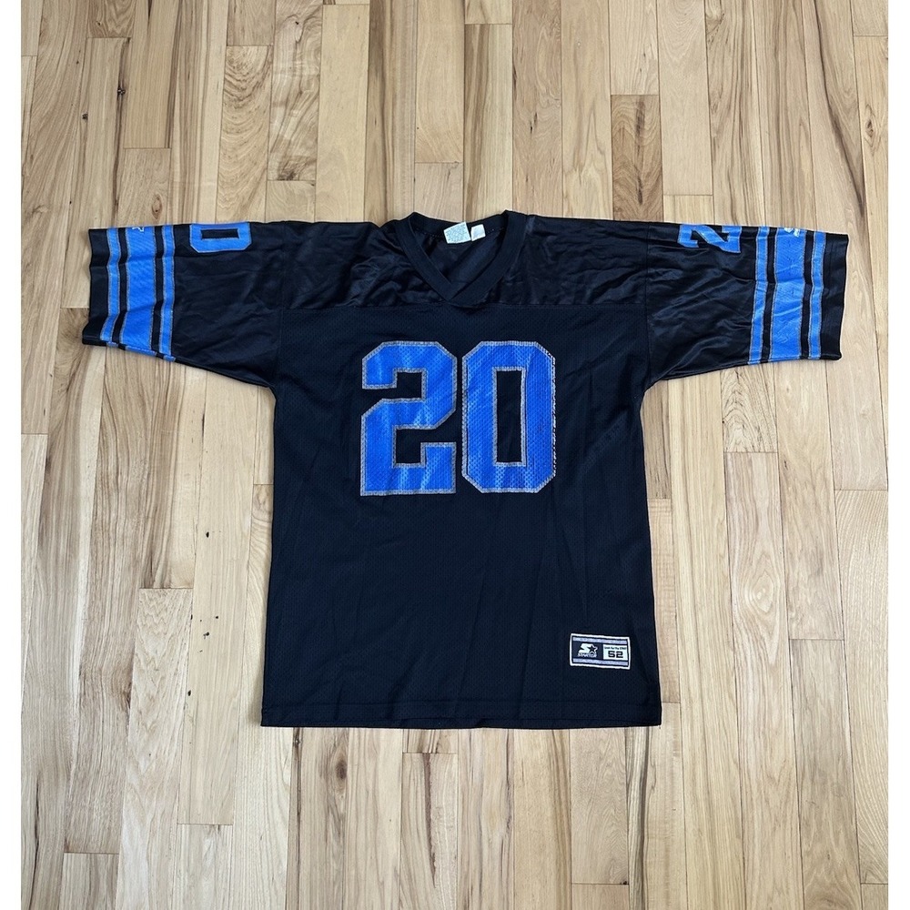 Vintage 90s Barry Sanders Detroit Lions Starter Jersey Size 52 XL Black